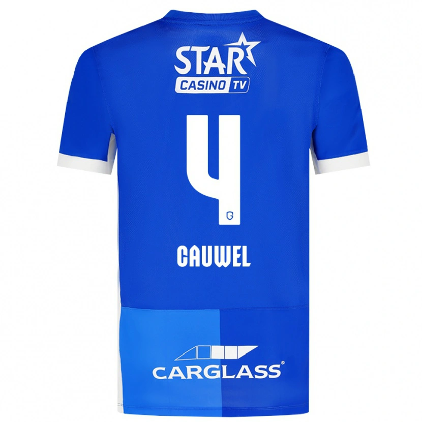 Danxen Børn Michiel Cauwel #4 Mellemblå Kongeblå Hvid Hjemmebane Spillertrøjer 2026/27 Trøje T-Shirt