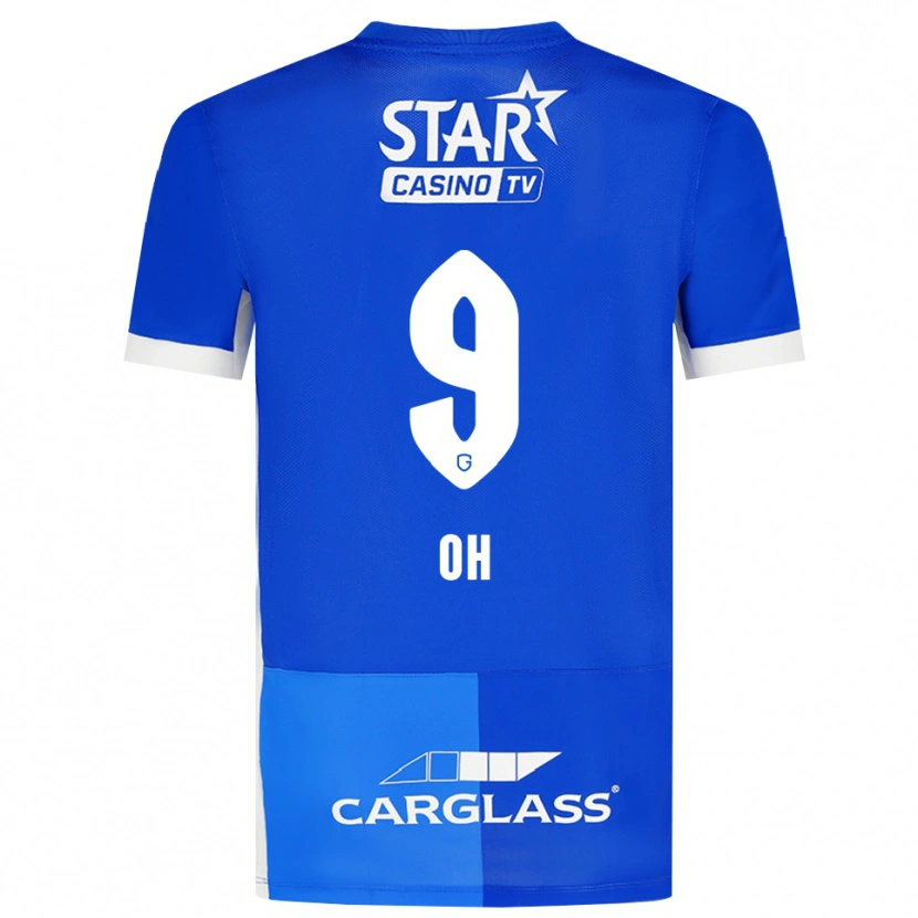 Danxen Børn Hyeon-Gyu Oh #9 Mellemblå Kongeblå Hvid Hjemmebane Spillertrøjer 2026/27 Trøje T-Shirt