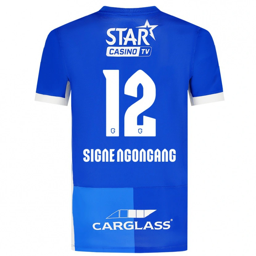 Danxen Børn Yannick Signe Ngongang #12 Mellemblå Kongeblå Hvid Hjemmebane Spillertrøjer 2026/27 Trøje T-Shirt