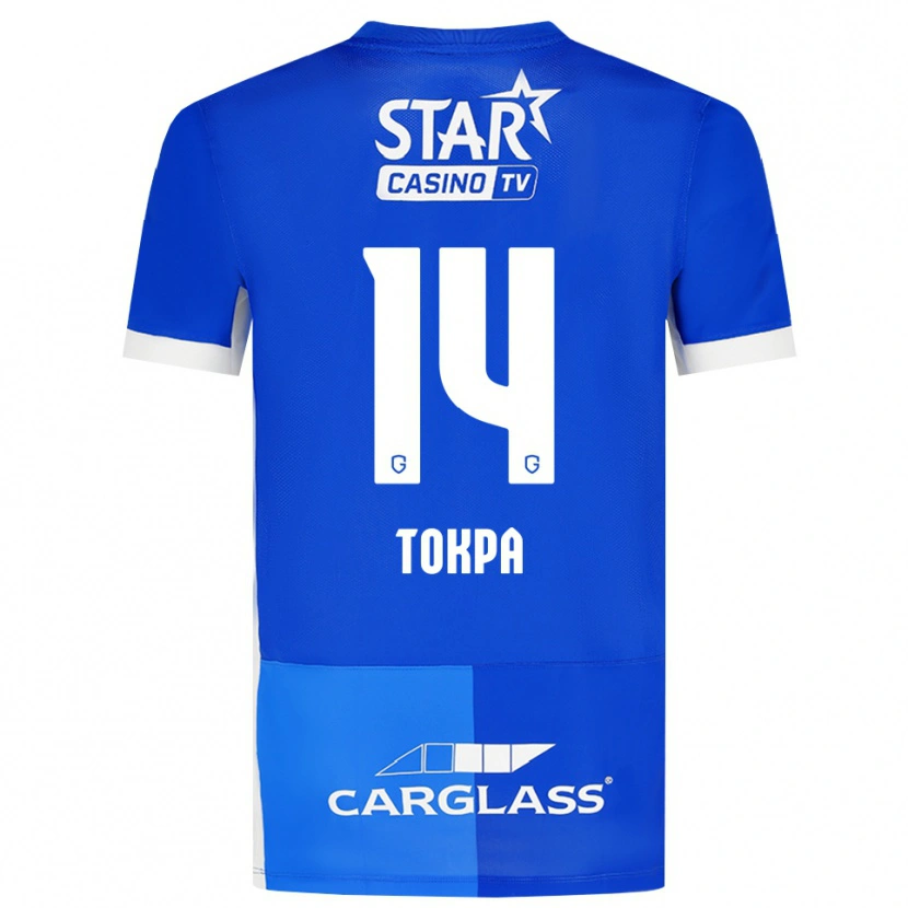 Danxen Børn Winner Tokpa #14 Mellemblå Kongeblå Hvid Hjemmebane Spillertrøjer 2026/27 Trøje T-Shirt
