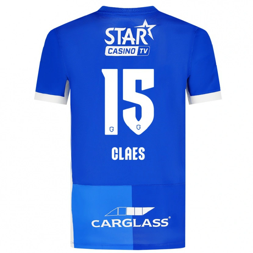 Danxen Børn Thomas Claes #15 Mellemblå Kongeblå Hvid Hjemmebane Spillertrøjer 2026/27 Trøje T-Shirt