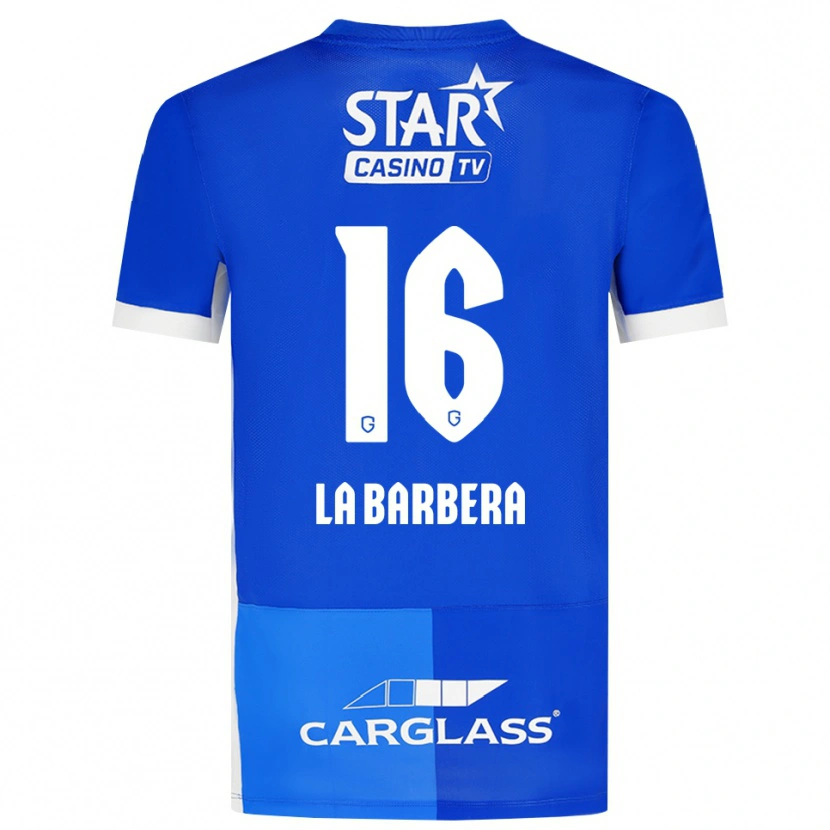 Danxen Børn Yonni La Barbera #16 Mellemblå Kongeblå Hvid Hjemmebane Spillertrøjer 2026/27 Trøje T-Shirt
