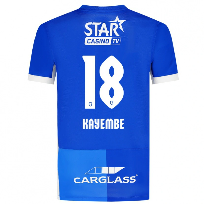 Danxen Børn Joris Kayembe #18 Mellemblå Kongeblå Hvid Hjemmebane Spillertrøjer 2026/27 Trøje T-Shirt