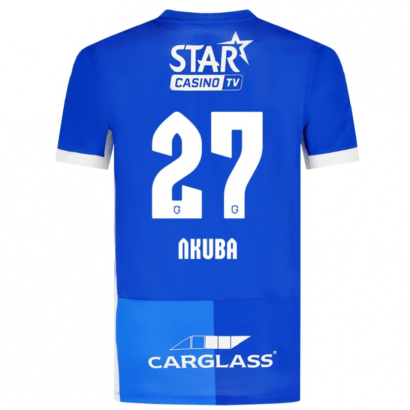 Danxen Børn Ken Nkuba #27 Mellemblå Kongeblå Hvid Hjemmebane Spillertrøjer 2026/27 Trøje T-Shirt