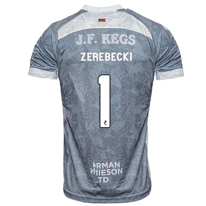 Danxen Børn Kuba Zerebecki #1 Lys Skifergrå Udebane Spillertrøjer 2026/27 Trøje T-Shirt