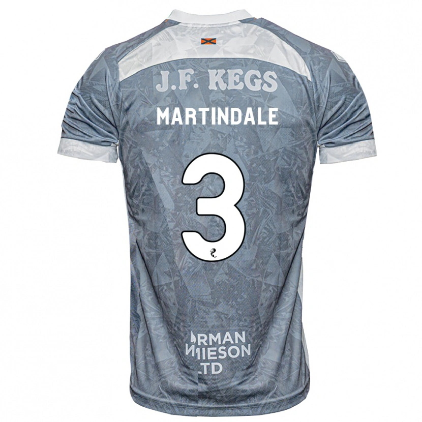 Danxen Børn Amilie Martindale #3 Lys Skifergrå Udebane Spillertrøjer 2026/27 Trøje T-Shirt