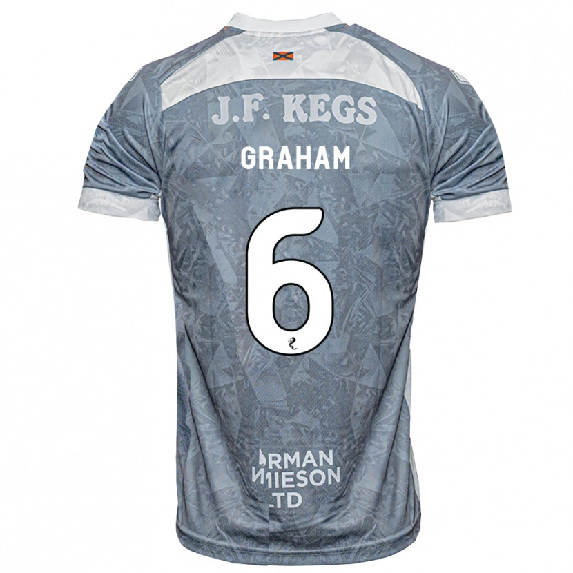 Danxen Børn Ross Graham #6 Lys Skifergrå Udebane Spillertrøjer 2026/27 Trøje T-Shirt