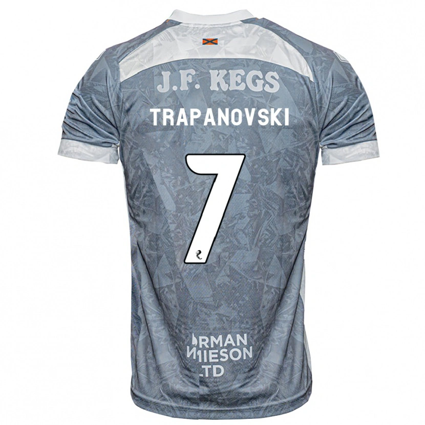 Danxen Børn Kristijan Trapanovski #7 Lys Skifergrå Udebane Spillertrøjer 2026/27 Trøje T-Shirt