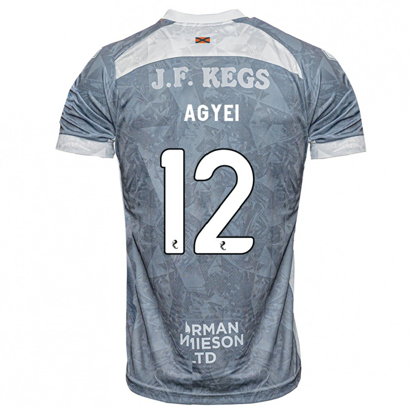Danxen Børn Emmanuel Agyei #12 Lys Skifergrå Udebane Spillertrøjer 2026/27 Trøje T-Shirt