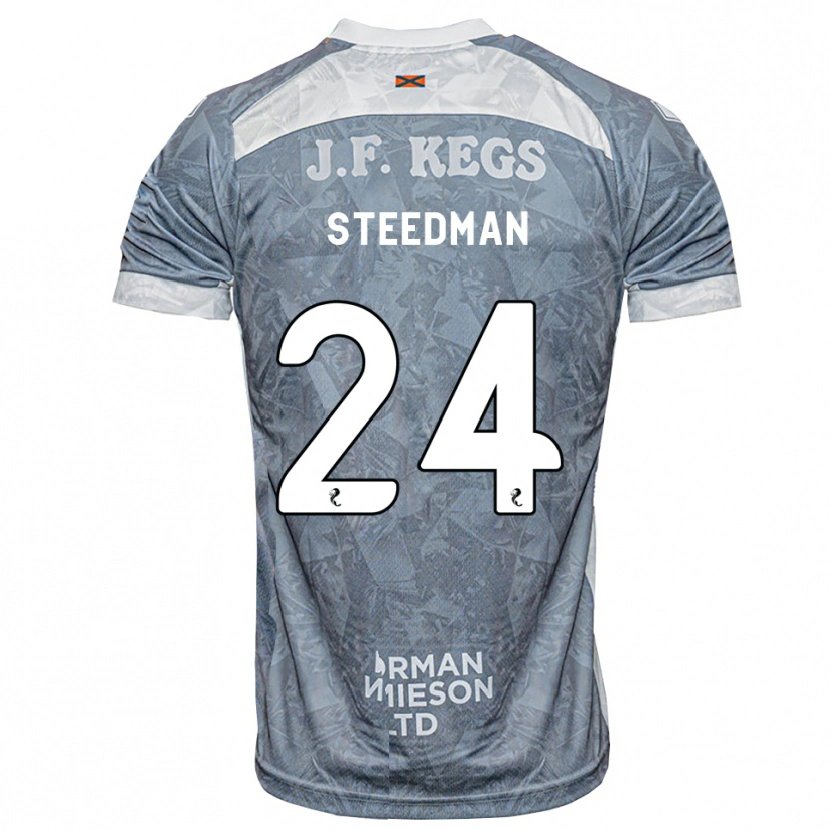 Danxen Børn Laura Steedman #24 Lys Skifergrå Udebane Spillertrøjer 2026/27 Trøje T-Shirt