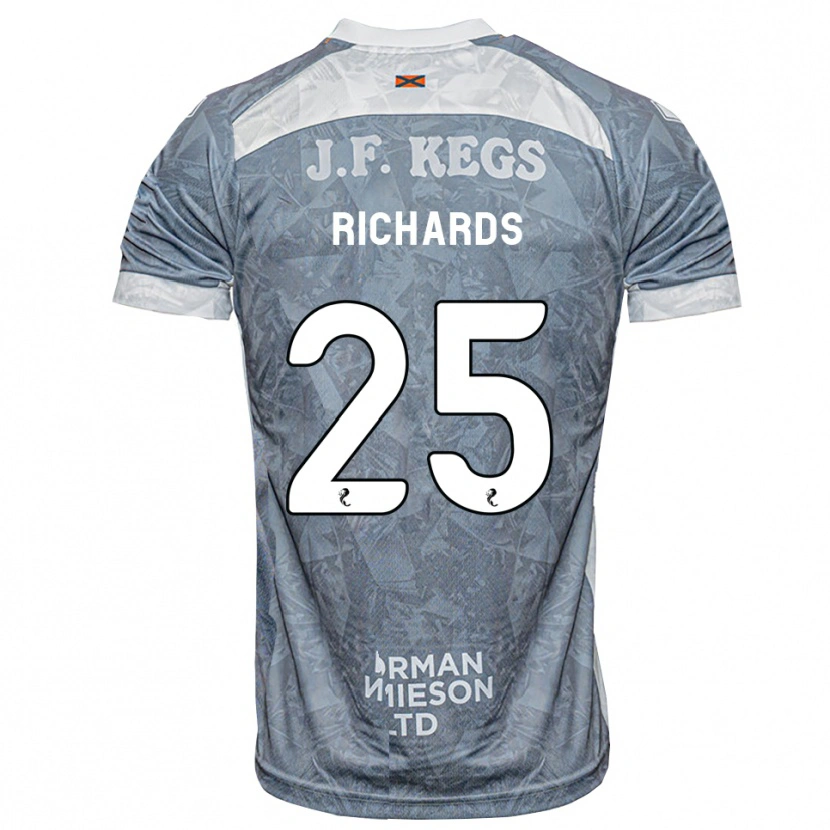 Danxen Børn Dave Richards #25 Lys Skifergrå Udebane Spillertrøjer 2026/27 Trøje T-Shirt