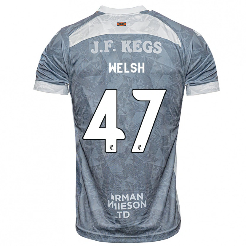 Danxen Børn Harry Welsh #47 Lys Skifergrå Udebane Spillertrøjer 2026/27 Trøje T-Shirt