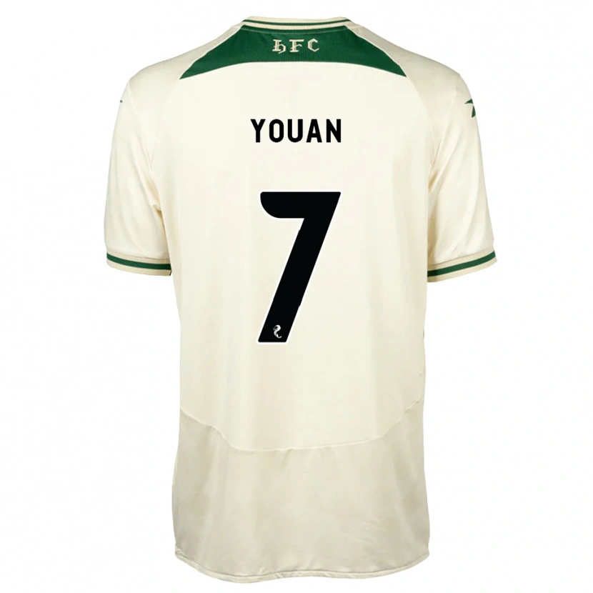 Danxen Børn Élie Youan #7 Hvid Skovgrøn Udebane Spillertrøjer 2026/27 Trøje T-Shirt