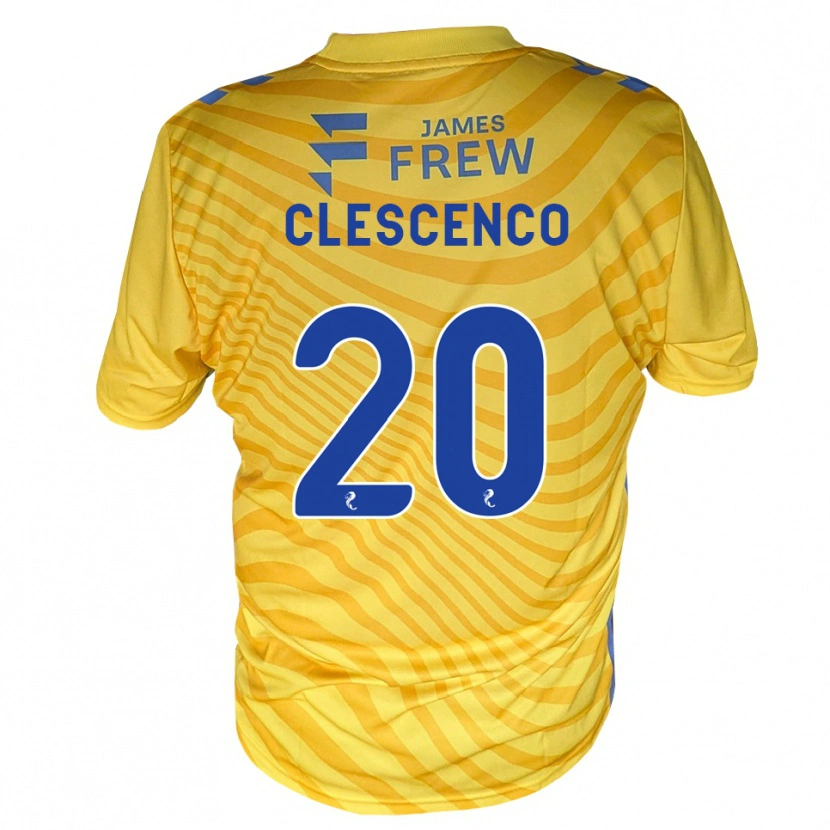 Danxen Børn Nicky Clescenco #20 Kongeblå Gul Udebane Spillertrøjer 2026/27 Trøje T-Shirt