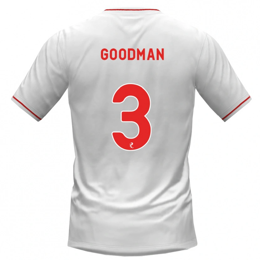 Danxen Børn Mya Goodman #3 Hvid Rød Udebane Spillertrøjer 2026/27 Trøje T-Shirt