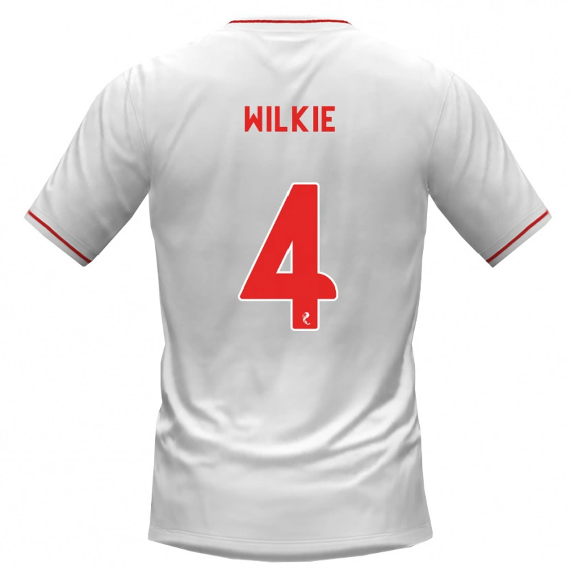 Danxen Børn Jack Wilkie #4 Hvid Rød Udebane Spillertrøjer 2026/27 Trøje T-Shirt