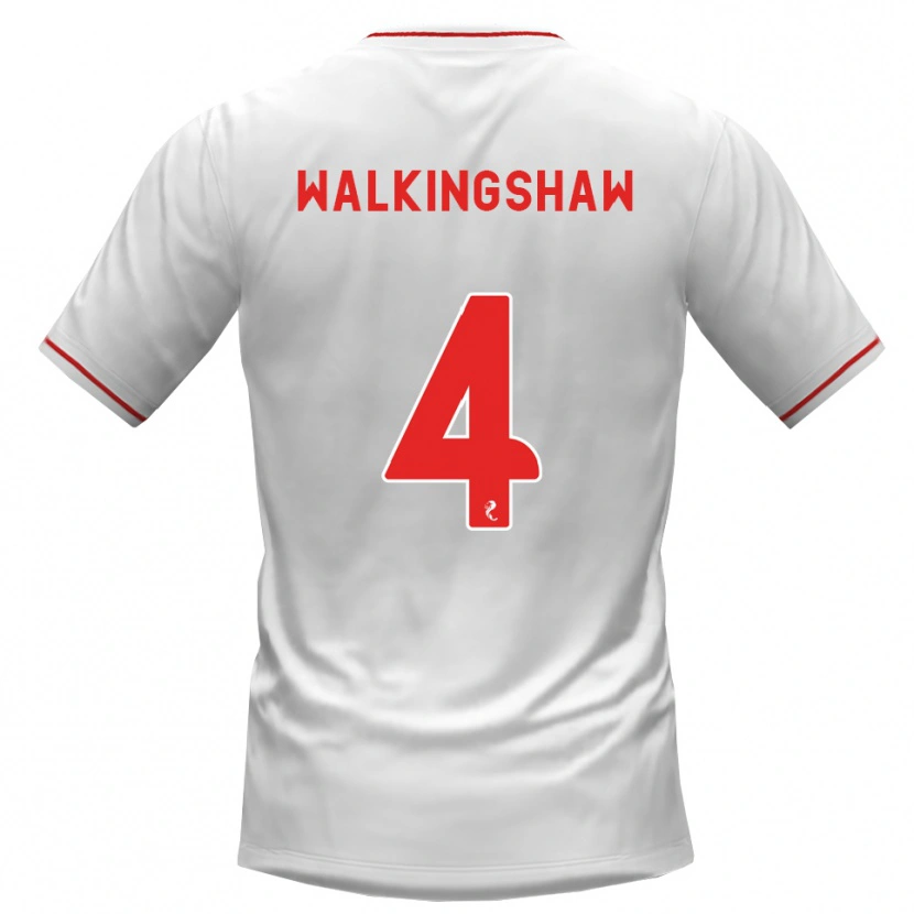Danxen Børn Rachel Walkingshaw #4 Hvid Rød Udebane Spillertrøjer 2026/27 Trøje T-Shirt