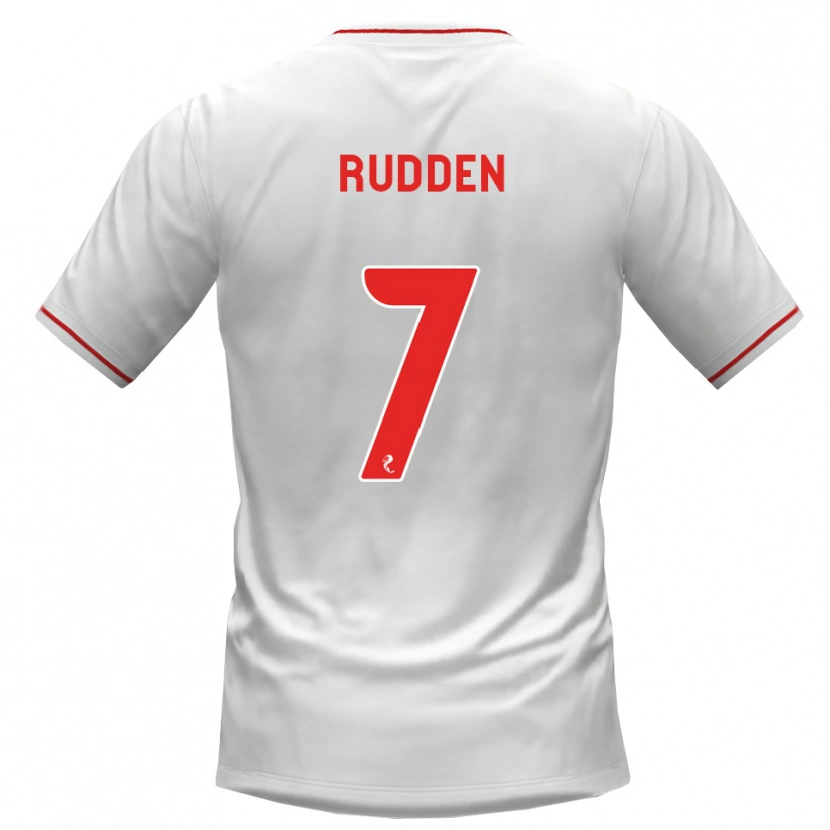 Danxen Børn Zak Rudden #7 Hvid Rød Udebane Spillertrøjer 2026/27 Trøje T-Shirt