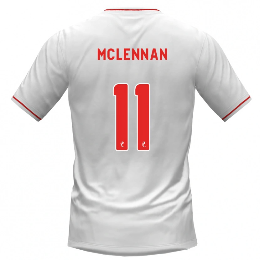 Danxen Børn Connor Mclennan #11 Hvid Rød Udebane Spillertrøjer 2026/27 Trøje T-Shirt