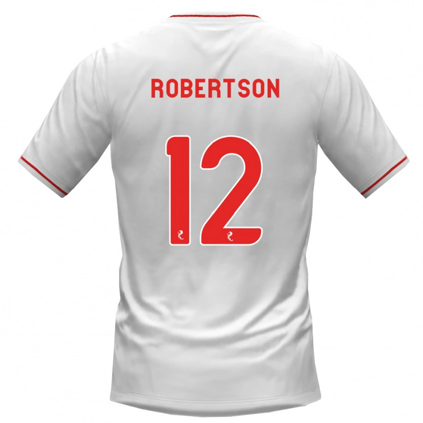 Danxen Børn Mitchell Robertson #12 Hvid Rød Udebane Spillertrøjer 2026/27 Trøje T-Shirt