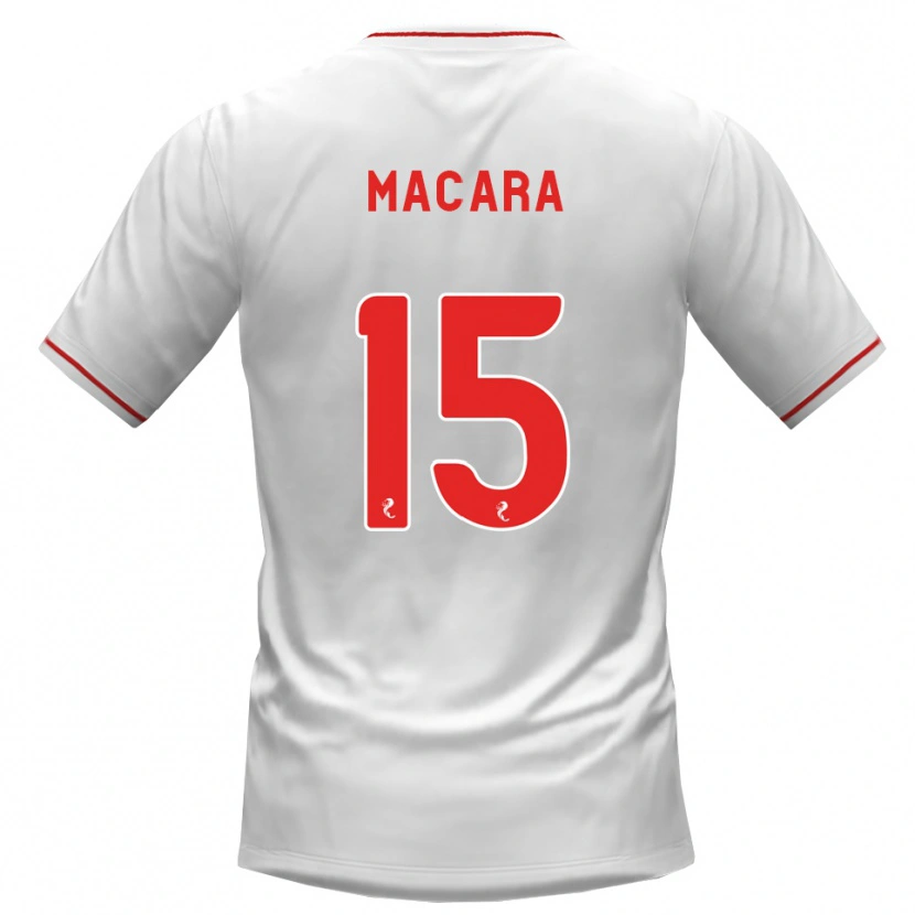 Danxen Børn Elise Macara #15 Hvid Rød Udebane Spillertrøjer 2026/27 Trøje T-Shirt