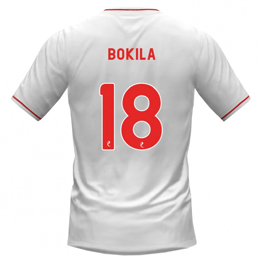 Danxen Børn Jeremy Bokila #18 Hvid Rød Udebane Spillertrøjer 2026/27 Trøje T-Shirt