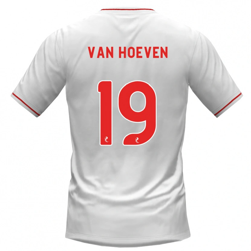Danxen Børn Bradly Van Hoeven #19 Hvid Rød Udebane Spillertrøjer 2026/27 Trøje T-Shirt