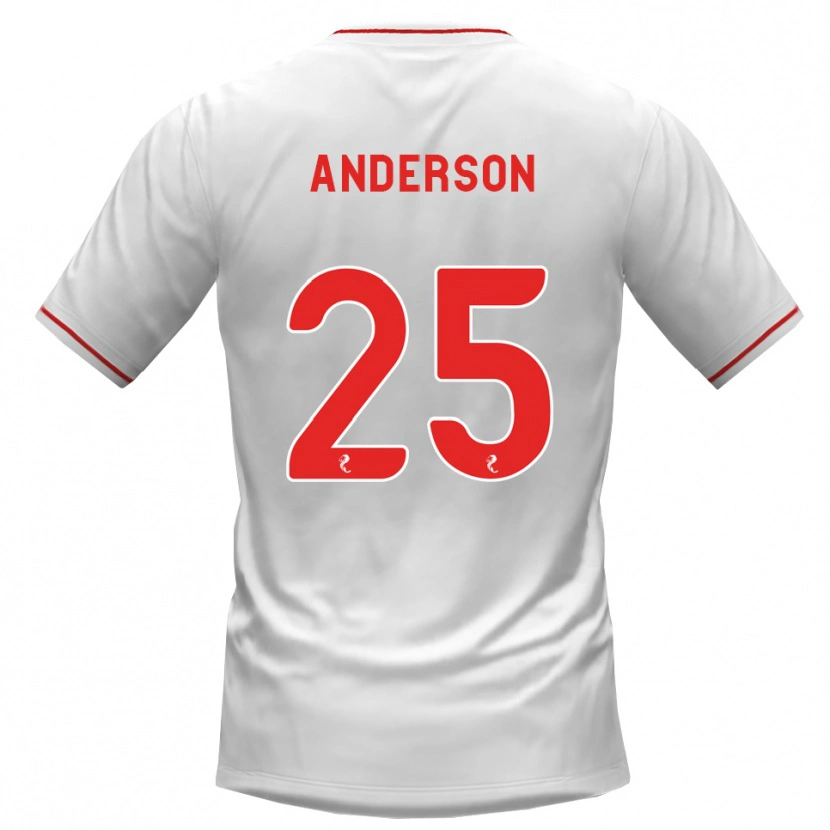 Danxen Børn Bruce Anderson #25 Hvid Rød Udebane Spillertrøjer 2026/27 Trøje T-Shirt