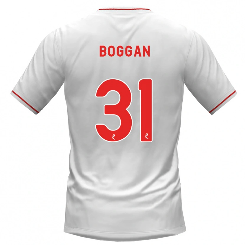 Danxen Børn Joe Boggan #31 Hvid Rød Udebane Spillertrøjer 2026/27 Trøje T-Shirt