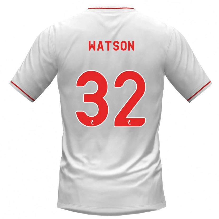 Danxen Børn Ashley Watson #32 Hvid Rød Udebane Spillertrøjer 2026/27 Trøje T-Shirt