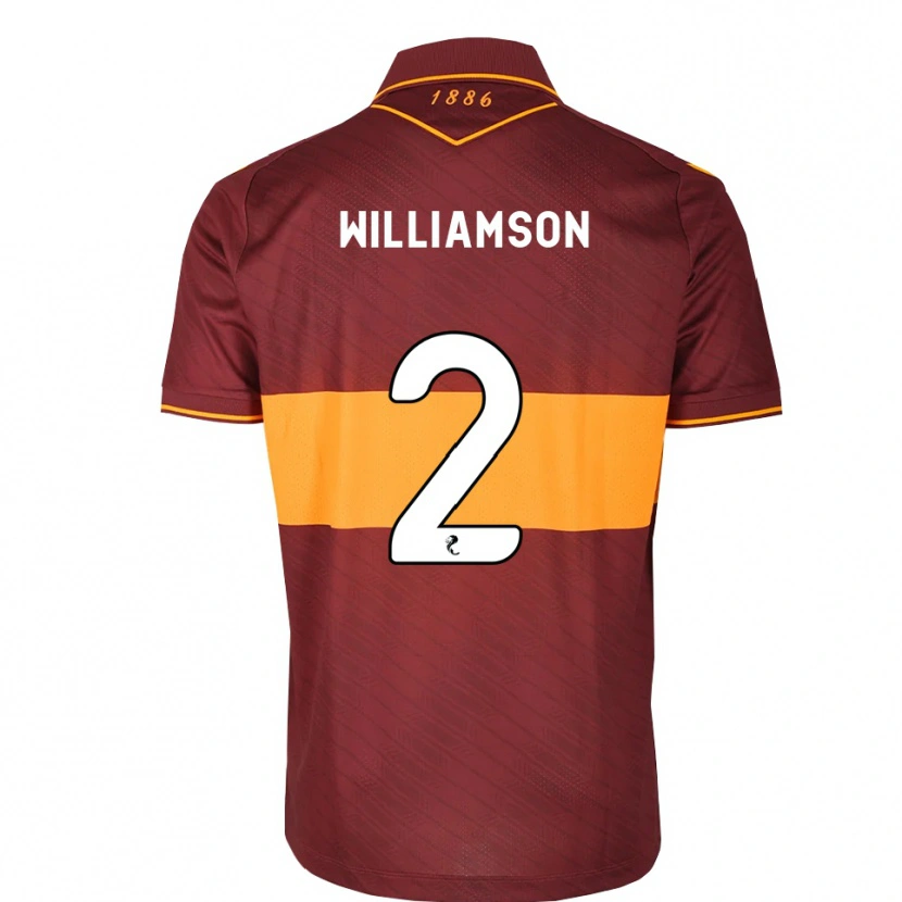 Danxen Børn Scott Williamson #2 Orange Maron Udebane Spillertrøjer 2026/27 Trøje T-Shirt