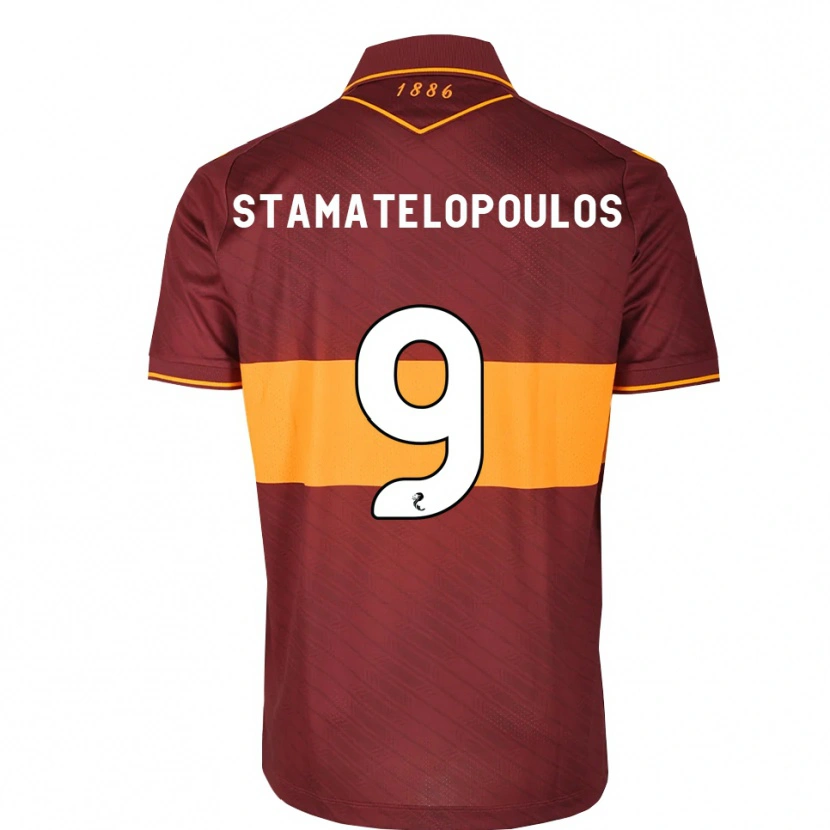Danxen Børn Apostolos Stamatelopoulos #9 Orange Maron Udebane Spillertrøjer 2026/27 Trøje T-Shirt