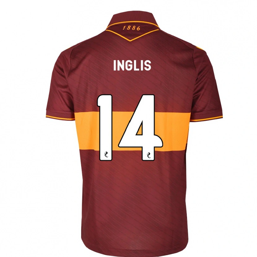Danxen Børn Gill Inglis #14 Orange Maron Udebane Spillertrøjer 2026/27 Trøje T-Shirt