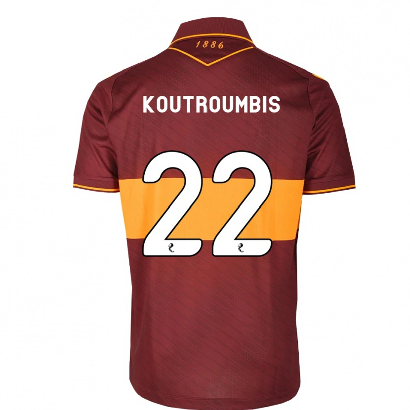 Danxen Børn John Koutroumbis #22 Orange Maron Udebane Spillertrøjer 2026/27 Trøje T-Shirt
