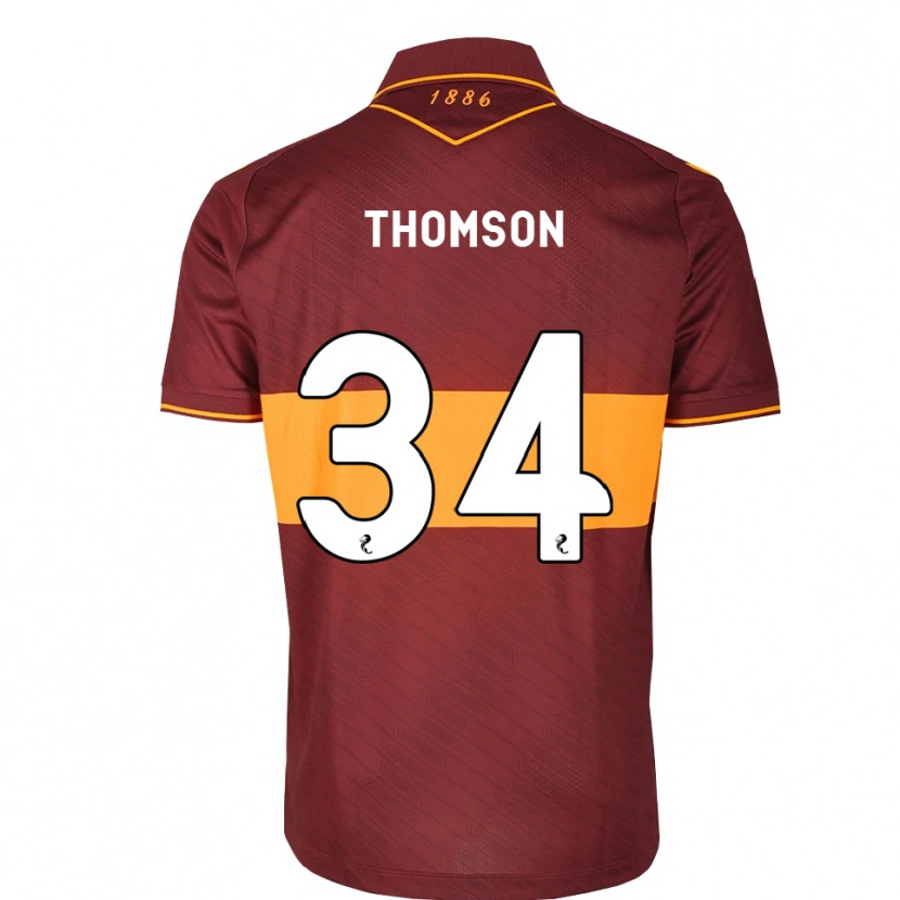 Danxen Børn Aaron Thomson #34 Orange Maron Udebane Spillertrøjer 2026/27 Trøje T-Shirt