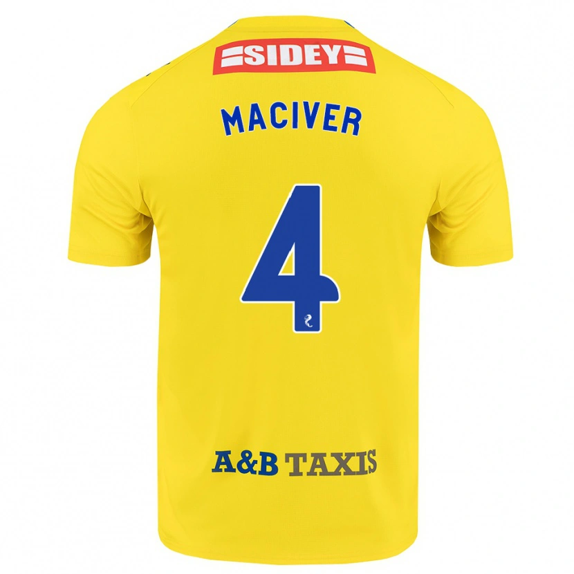 Danxen Børn Ellie Maciver #4 Gul Blå Sort Udebane Spillertrøjer 2026/27 Trøje T-Shirt