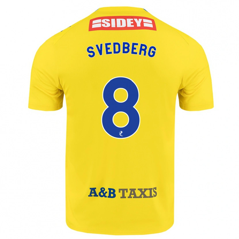 Danxen Børn Jonathan Svedberg #8 Gul Blå Sort Udebane Spillertrøjer 2026/27 Trøje T-Shirt