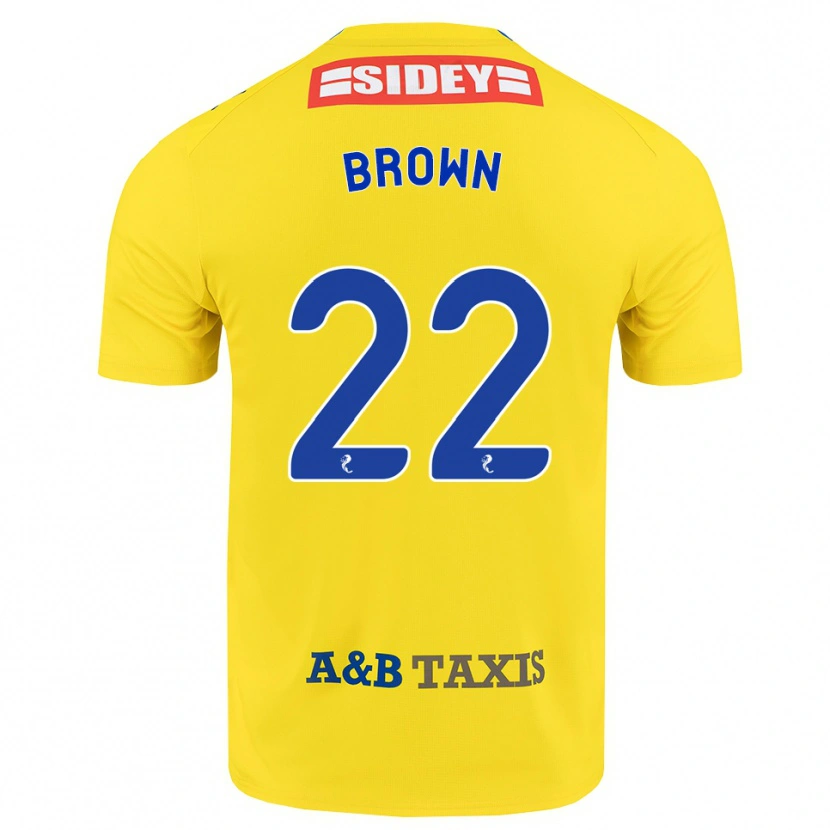 Danxen Børn Cameron Brown #22 Gul Blå Sort Udebane Spillertrøjer 2026/27 Trøje T-Shirt