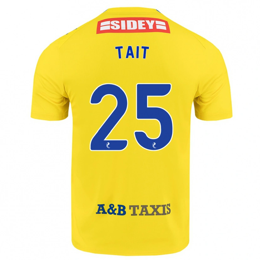 Danxen Børn Macaulay Tait #25 Gul Blå Sort Udebane Spillertrøjer 2026/27 Trøje T-Shirt