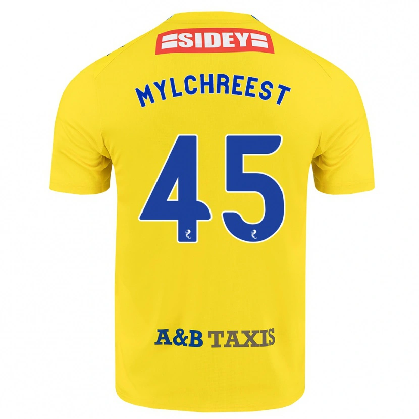 Danxen Børn Jackson Mylchreest #45 Gul Blå Sort Udebane Spillertrøjer 2026/27 Trøje T-Shirt