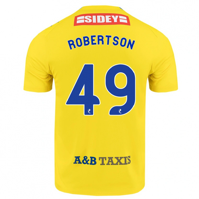 Danxen Børn Jack Robertson #49 Gul Blå Sort Udebane Spillertrøjer 2026/27 Trøje T-Shirt