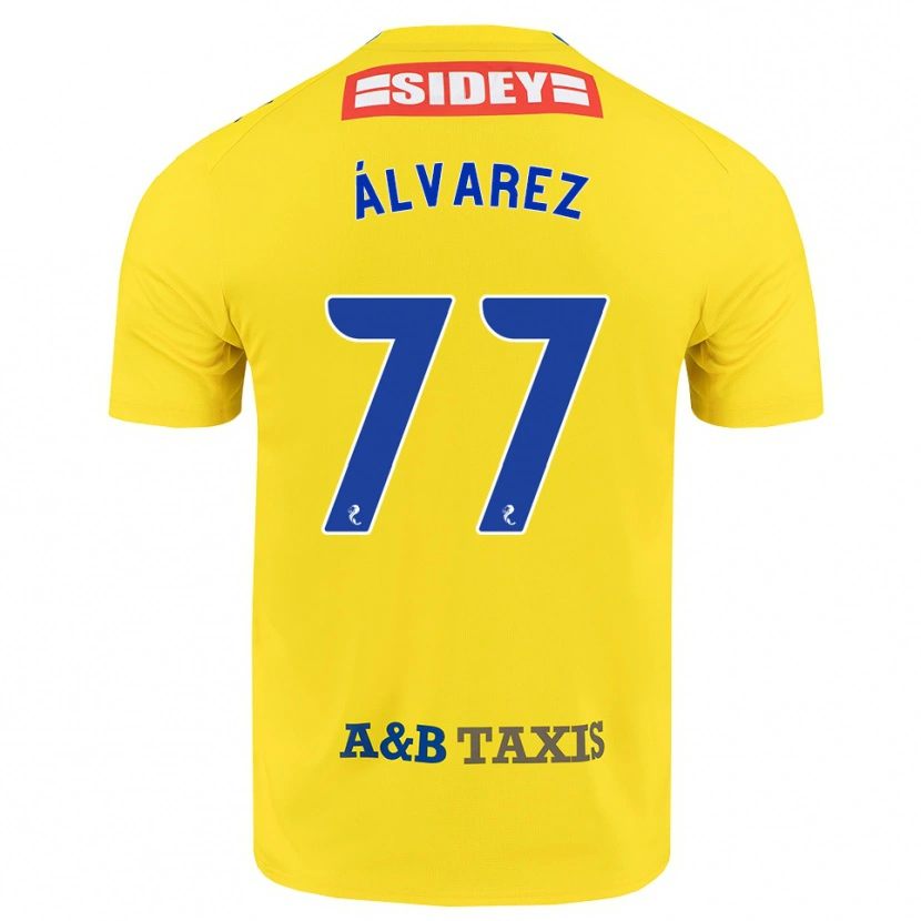 Danxen Børn Unax Álvarez #77 Gul Blå Sort Udebane Spillertrøjer 2026/27 Trøje T-Shirt