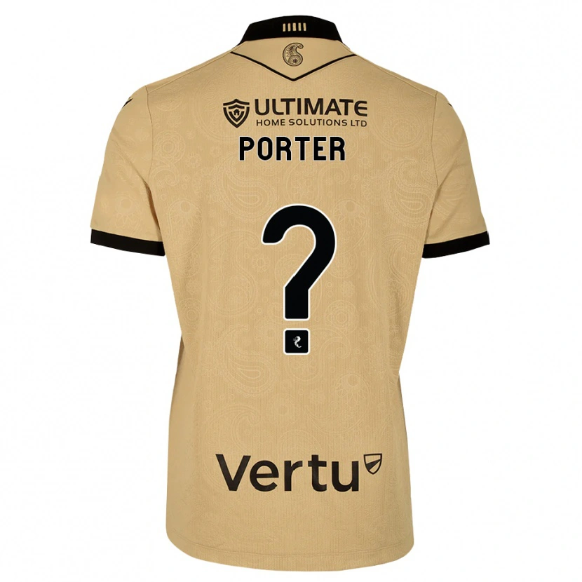 Danxen Børn Ryan Porter #0 Burlywood Sort Udebane Spillertrøjer 2026/27 Trøje T-Shirt