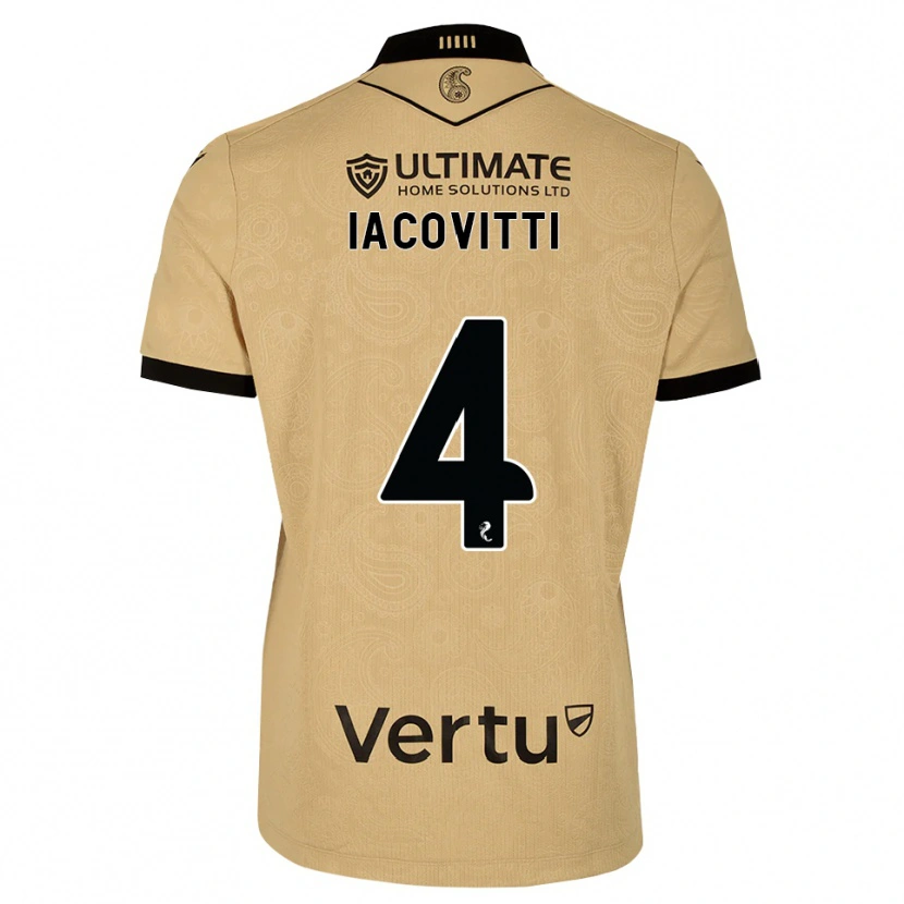 Danxen Børn Alex Iacovitti #4 Burlywood Sort Udebane Spillertrøjer 2026/27 Trøje T-Shirt