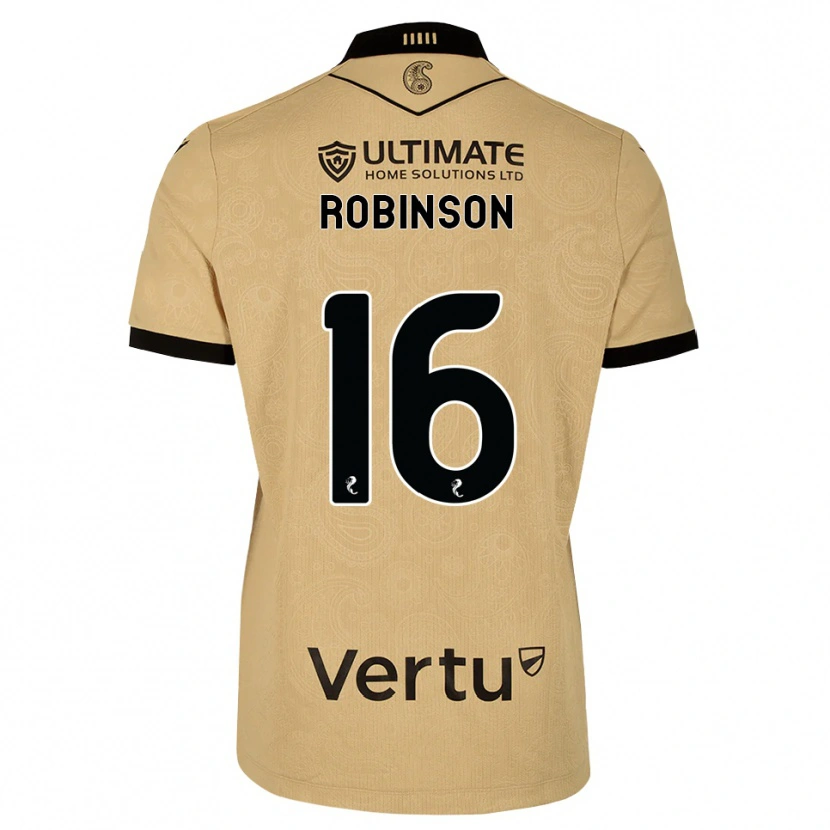 Danxen Børn Sam Robinson #16 Burlywood Sort Udebane Spillertrøjer 2026/27 Trøje T-Shirt