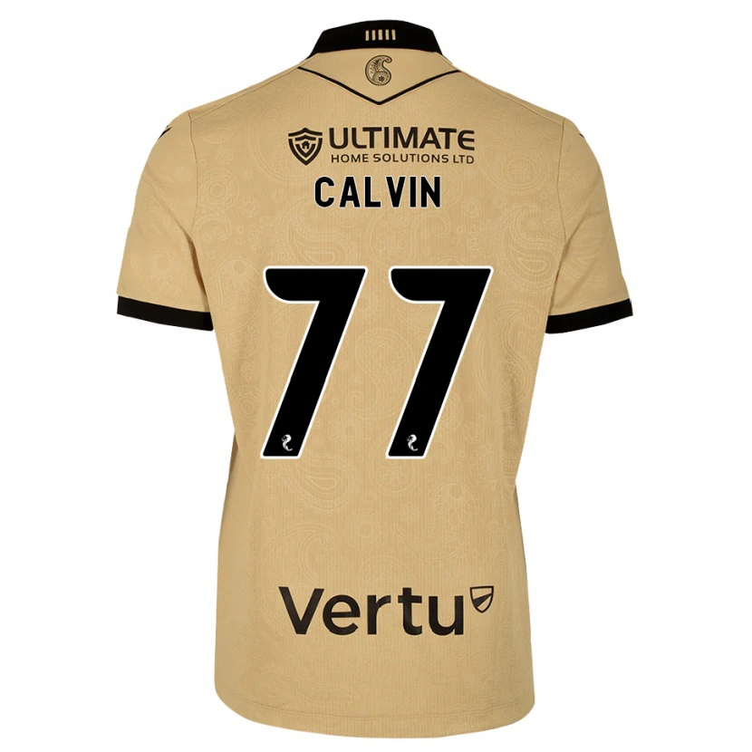 Danxen Børn Jalmaro Calvin #77 Burlywood Sort Udebane Spillertrøjer 2026/27 Trøje T-Shirt