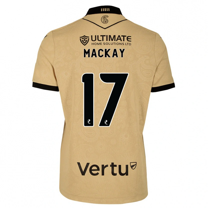 Danxen Børn Rory Mackay #17 Burlywood Sort Udebane Spillertrøjer 2026/27 Trøje T-Shirt
