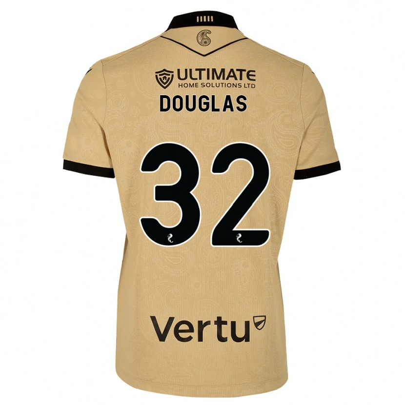 Danxen Børn Luke Douglas #32 Burlywood Sort Udebane Spillertrøjer 2026/27 Trøje T-Shirt