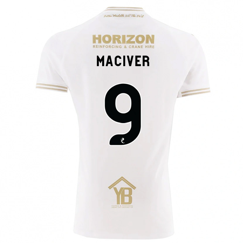 Danxen Børn Ross Maciver #9 Hvede Hvid Udebane Spillertrøjer 2026/27 Trøje T-Shirt