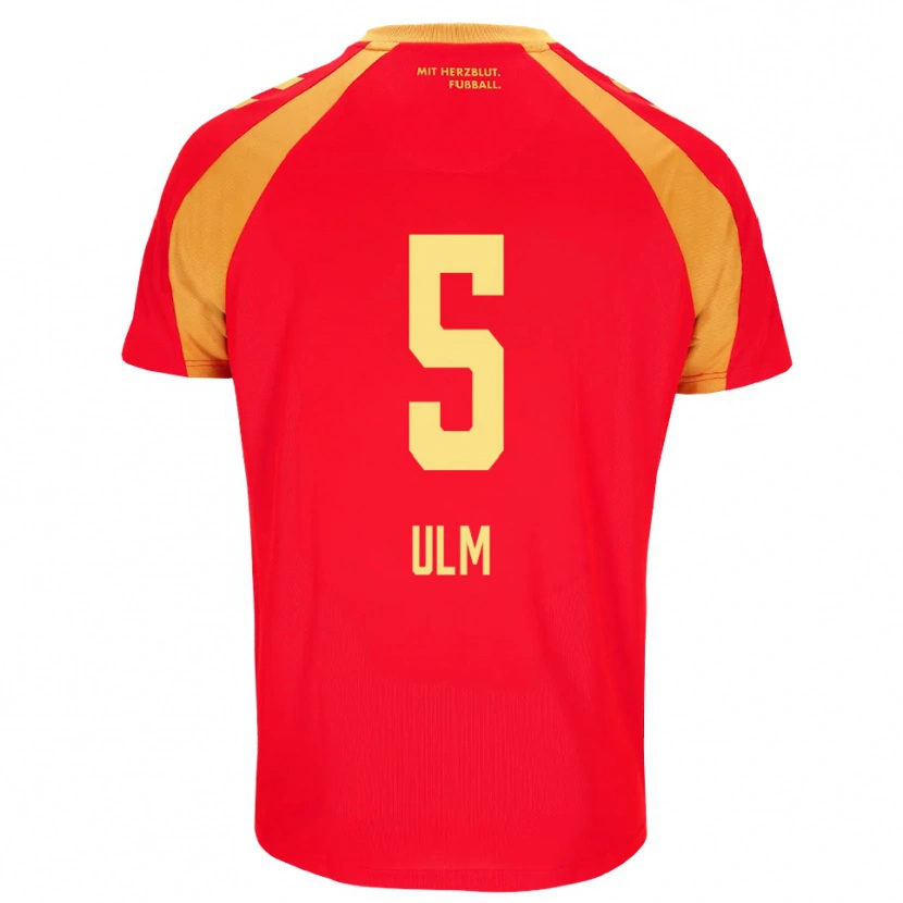 Danxen Børn Ethan Ulm #5 Rød Orange Sort Udebane Spillertrøjer 2026/27 Trøje T-Shirt